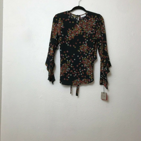 NWT K/Lab Floral Ruffle Open Back Top - Picture 2 of 5
